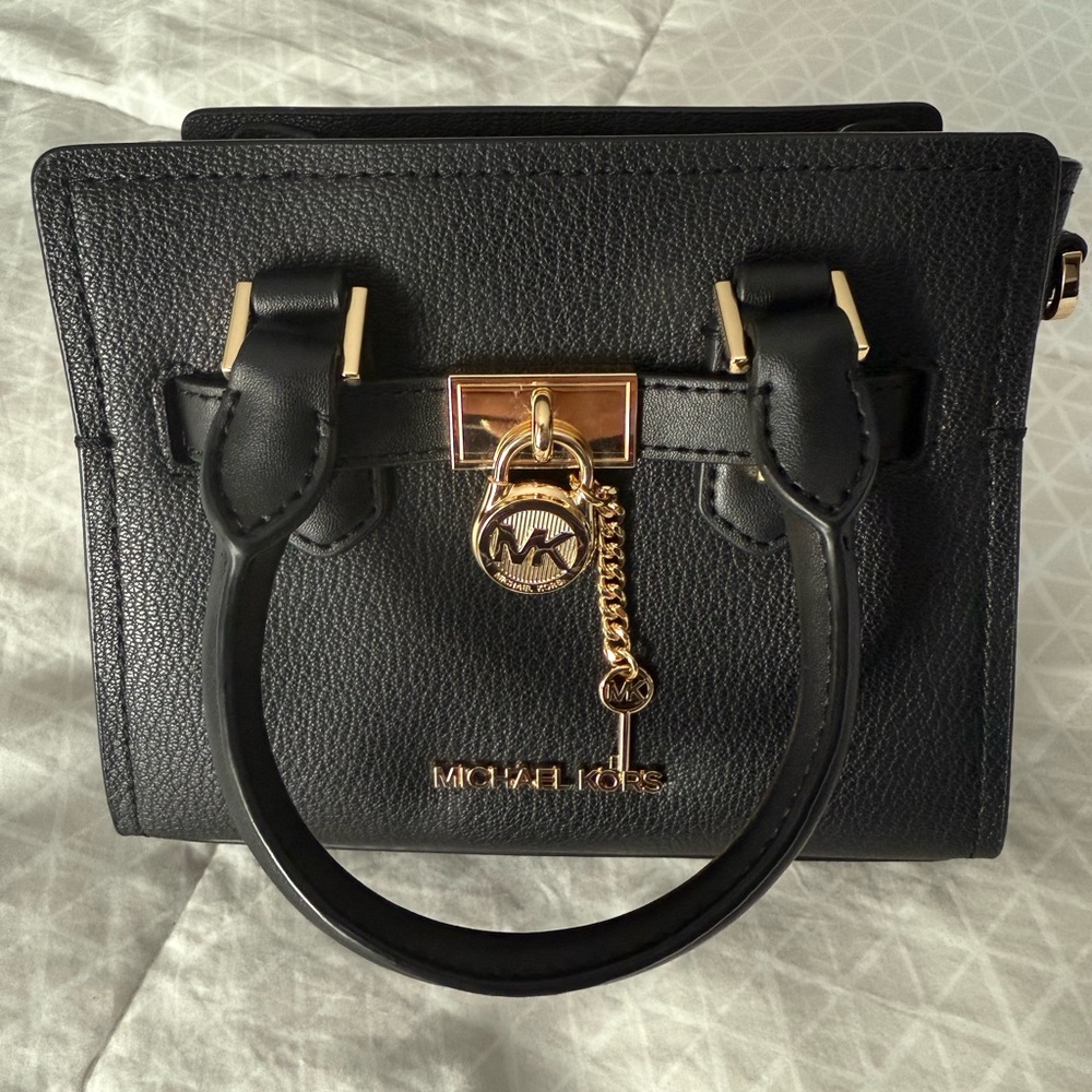 Michael Kors Black Mini Bag with Gold Accents